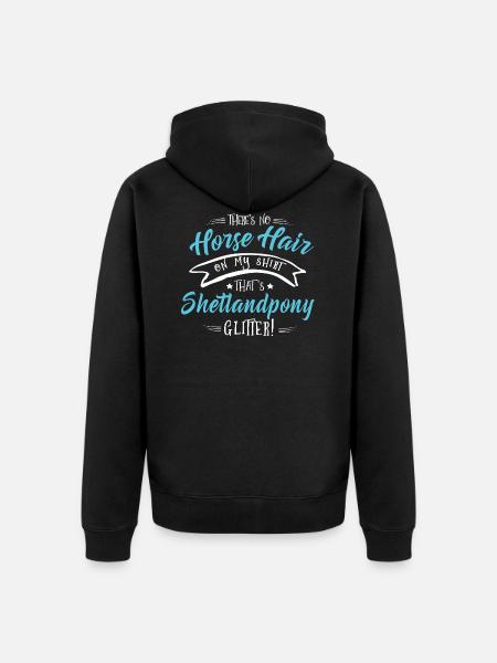 Shetland pony shirt glitter - Unisex Premium Organic Zip Hoodie - black