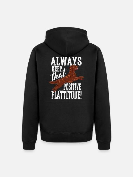 Flatti immer positiv - Unisex Premium Bio Zip Hoodie - Schwarz