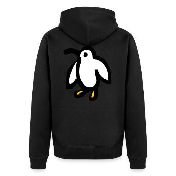 Natur Planet Vogel Pinguin - Unisex Premium Bio Zip Hoodie - Schwarz - Hinten - Nico (187cm)