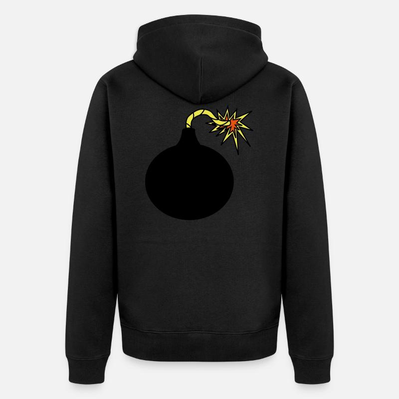 Bombe Zünschnur Geschenkidee Feuer Explosion - Unisex Premium Bio Zip Hoodie - Schwarz