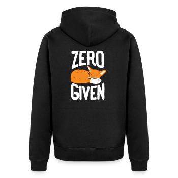 Zero Fox Given Funny T-Shirt Gift Fox - Unisex Premium Organic Zip Hoodie - black - Back - Nico (187cm)