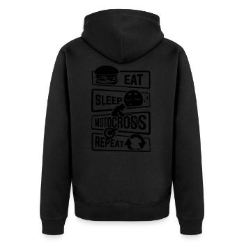 Eat Sleep Motocross Répétition - Motorsport Motorrad - Veste à capuche bio Premium Unisexe - noir - Dos - Nico (187cm)