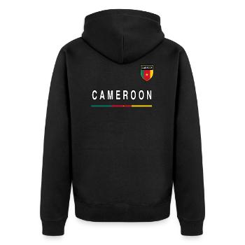 Cameroun Cameroun Drapeau Drapeau Armoiries Idée cadeau - Veste à capuche bio Premium Unisexe - noir - Dos - Nico (187cm)