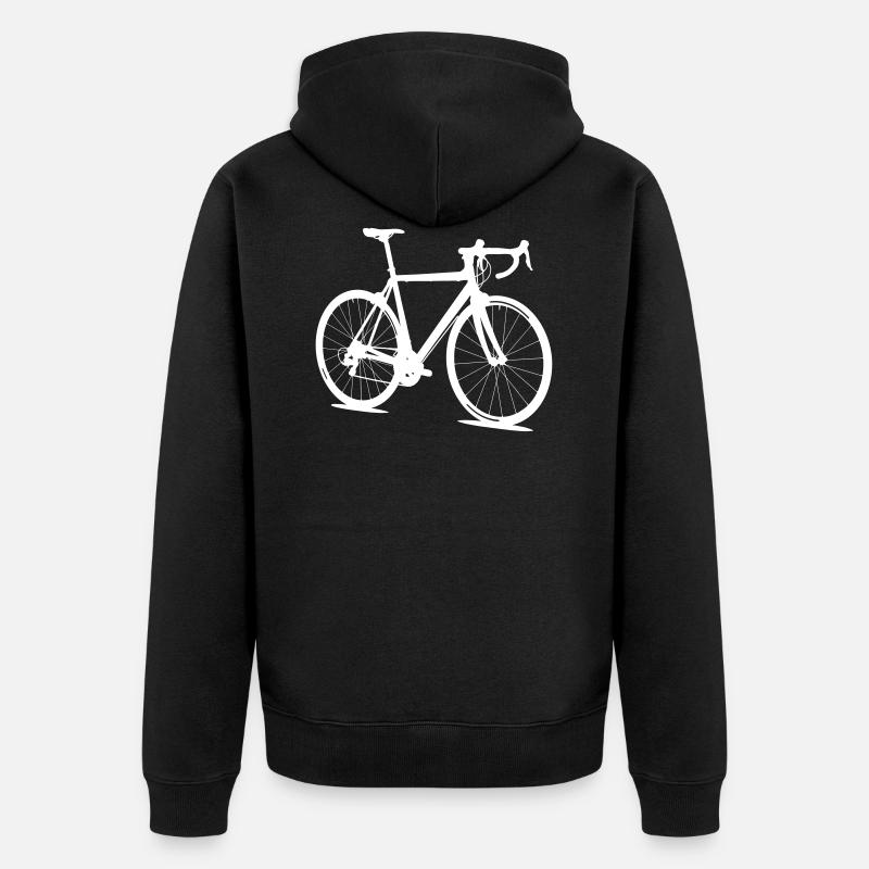Silhouette de vélo de route - Veste à capuche bio Premium Unisexe - noir