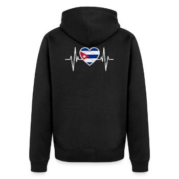 Cuba Cuba Drapeau Coeur National Havane Cadeau - Veste à capuche bio Premium Unisexe - noir - Dos - Nico (187cm)