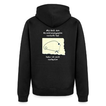 sense of direction - Unisex Premium Organic Zip Hoodie - black - Back - Nico (187cm)