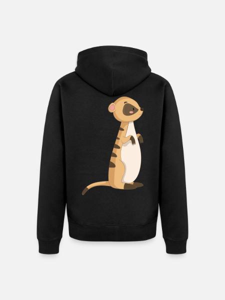 Suricate Chat de mer - Veste à capuche bio Premium Unisexe - noir