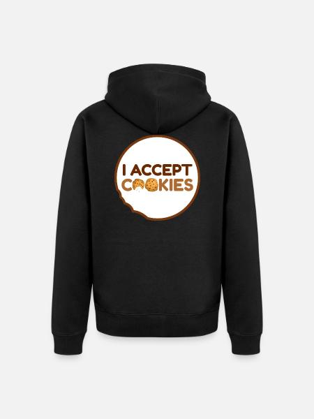 I accept cookies - Unisex Premium Organic Zip Hoodie - black