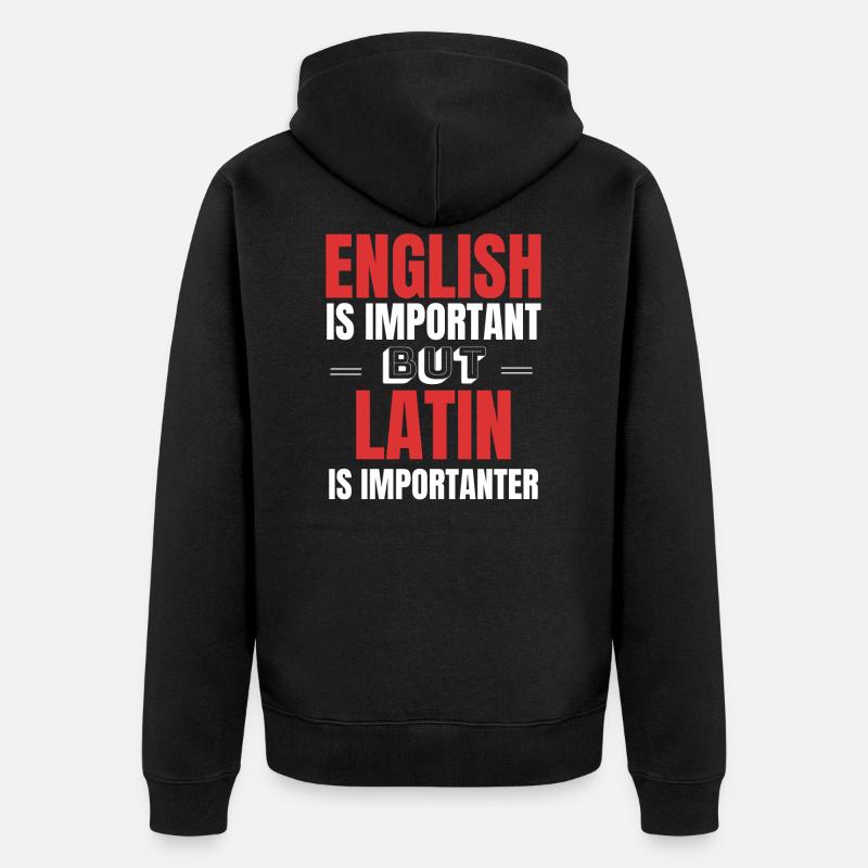 Latein Lehrer Geschenkidee - Unisex Premium Bio Zip Hoodie - Schwarz