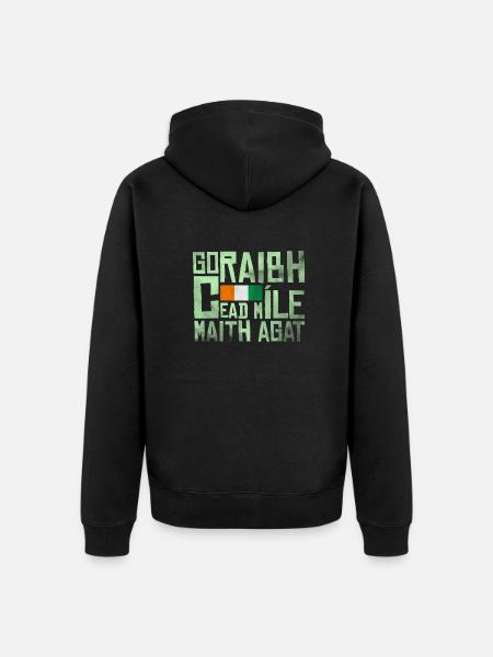 Irland Ireland - Unisex Premium Bio Zip Hoodie - Schwarz