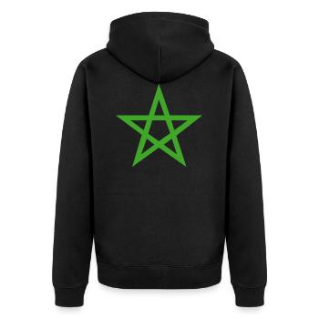 Morocco - Unisex Premium Organic Zip Hoodie - black - Back - Nico (187cm)