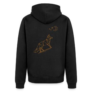 Métier en cristal de lune de nuit en origami - Veste à capuche bio Premium Unisexe - noir - Dos - Nico (187cm)