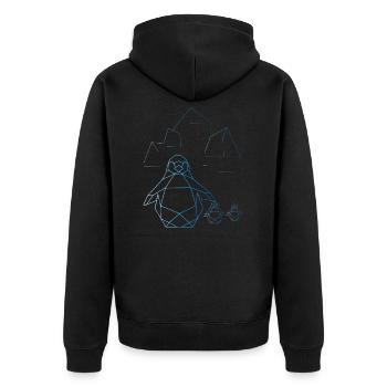 Origami pingouin pôle nord glace cristal floe hiver - Veste à capuche bio Premium Unisexe - noir - Dos - Nico (187cm)