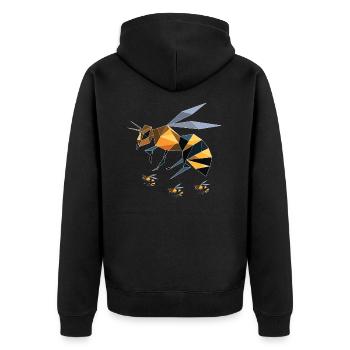 Origami Biene Wespe Hummel Insekt Kristall - Unisex Premium Bio Zip Hoodie - Schwarz - Hinten - Nico (187cm)