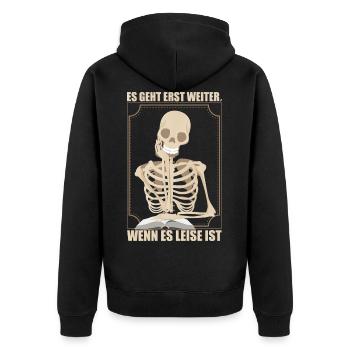 Lehrer lustiges Geschenk - Unisex Premium Bio Zip Hoodie - Schwarz - Hinten - Nico (187cm)