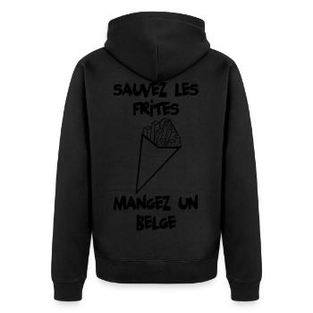 Sauvez les frites ! - Veste à capuche bio Premium Unisexe - noir - Dos - Nico (187cm)