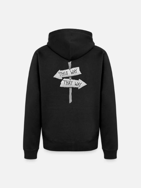 Wegweiser - Unisex Premium Bio Zip Hoodie - Schwarz