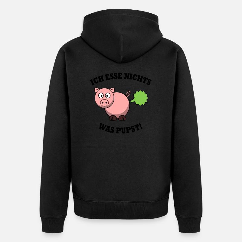 Végétarien végétarien - cochon - Veste à capuche bio Premium Unisexe - noir