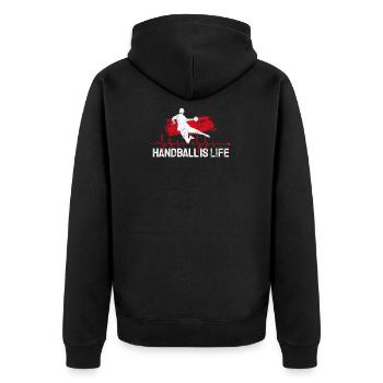Handball Handball Handballer Handball player Goal - Unisex Premium Organic Zip Hoodie - black - Back - Nico (187cm)