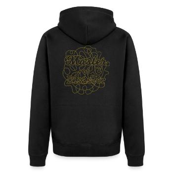 Master of disaster - Unisex Premium Bio Zip Hoodie - Schwarz - Hinten - Nico (187cm)