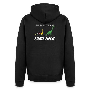 Evolution long neck giraffe dinosaur flamingo - Unisex Premium Organic Zip Hoodie - black - Back - Nico (187cm)