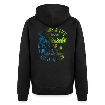 Pool Billiard Billiards Player - Unisex Premium Organic Zip Hoodie - black - Back - Nico (187cm)