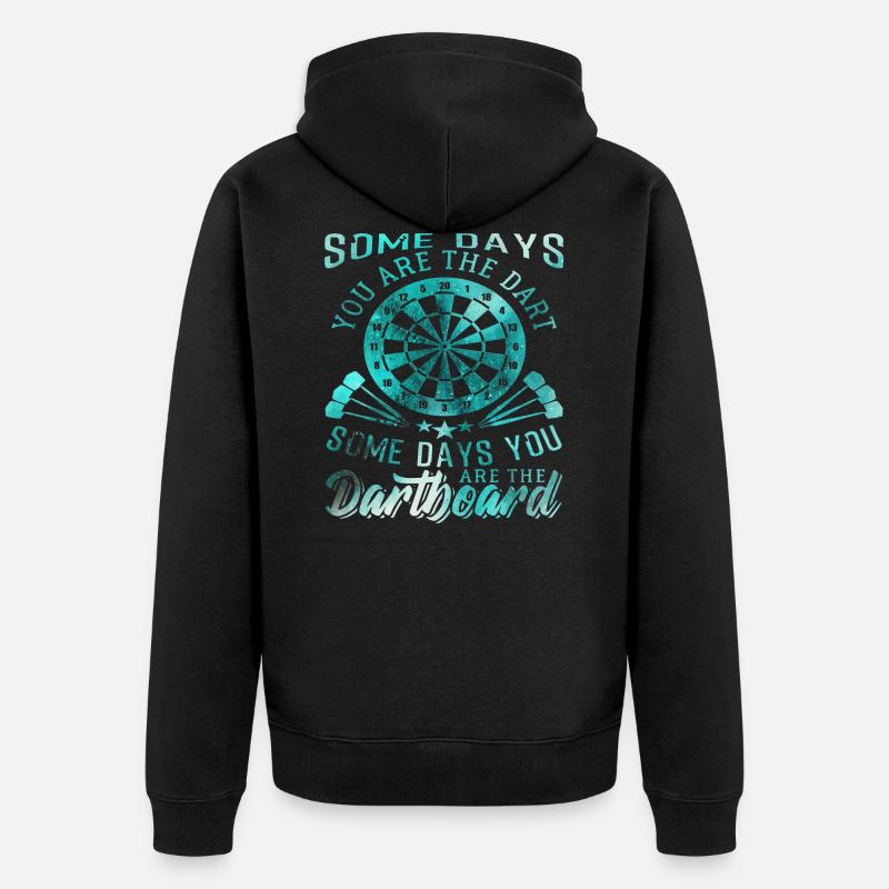 Dart Pfeil Darts - Unisex Premium Bio Zip Hoodie - Schwarz