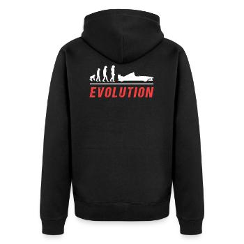 Rennauto Motorsport - Unisex Premium Bio Zip Hoodie - Schwarz - Hinten - Nico (187cm)