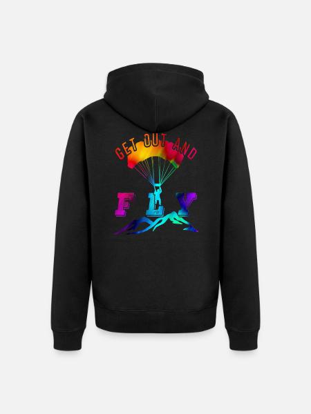 Paragliding - Unisex Premium Organic Zip Hoodie - black