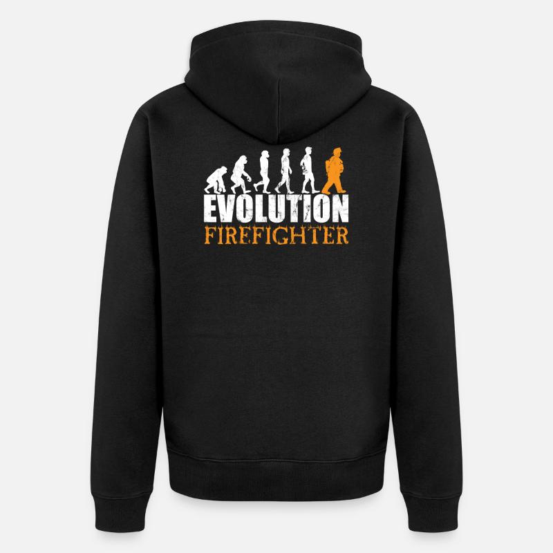 Firefighter Evolution - Unisex Premium Organic Zip Hoodie - black