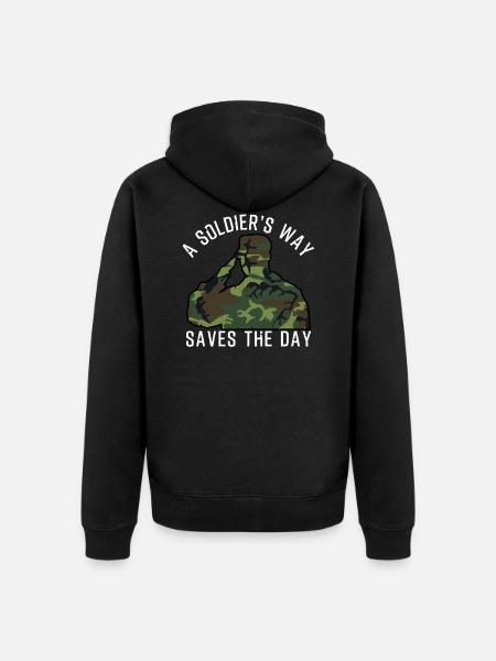 Soldier - Unisex Premium Organic Zip Hoodie - black