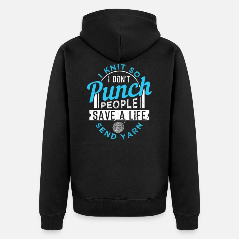 Stricken - Unisex Premium Bio Zip Hoodie - Schwarz