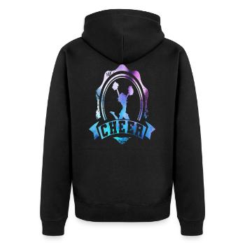 Cheerleader - Unisex Premium Bio Zip Hoodie - Schwarz - Hinten - Nico (187cm)