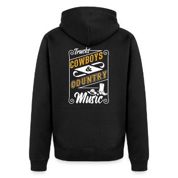 Cowboy - Unisex Premium Bio Zip Hoodie - Schwarz - Hinten - Nico (187cm)
