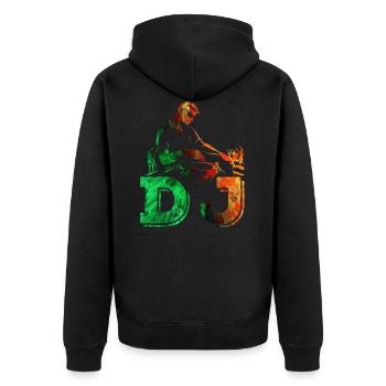Dj - Veste à capuche bio Premium Unisexe - noir - Dos - Nico (187cm)