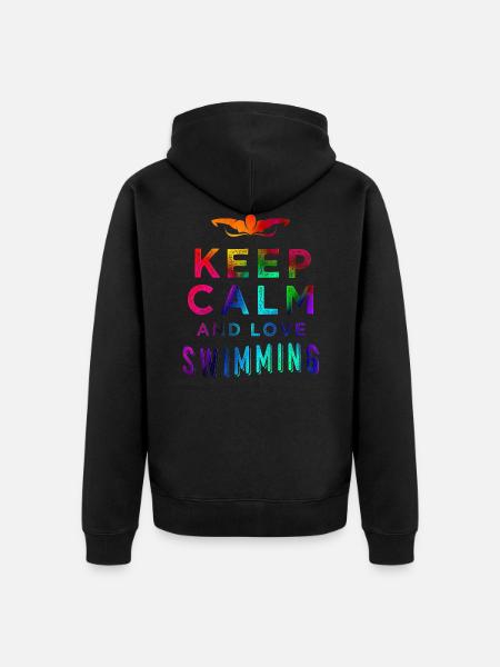 Schwimmen - Unisex Premium Bio Zip Hoodie - Schwarz