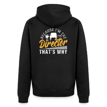 Theater - Unisex Premium Bio Zip Hoodie - Schwarz - Hinten - Nico (187cm)