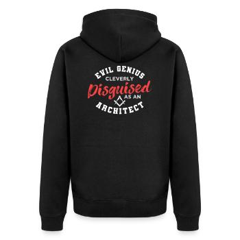 Architekt - Unisex Premium Bio Zip Hoodie - Schwarz - Hinten - Nico (187cm)
