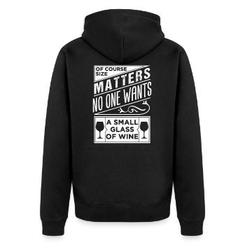 Wine - Unisex Premium Organic Zip Hoodie - black - Back - Nico (187cm)