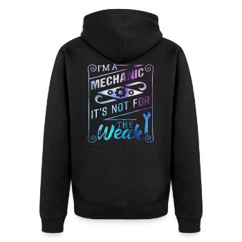 Mechanic - Unisex Premium Organic Zip Hoodie - black - Back - Nico (187cm)