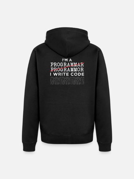 Programmer - Unisex Premium Organic Zip Hoodie - black