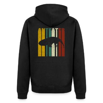 Ameisenbär - Unisex Premium Bio Zip Hoodie - Schwarz - Hinten - Nico (187cm)