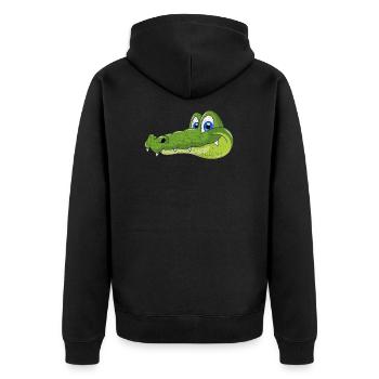 Alligator - Unisex Premium Bio Zip Hoodie - Schwarz - Hinten - Nico (187cm)