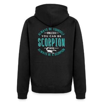 Scorpion - Unisex Premium Organic Zip Hoodie - black - Back - Nico (187cm)