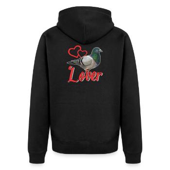 Dove - Unisex Premium Organic Zip Hoodie - black - Back - Nico (187cm)