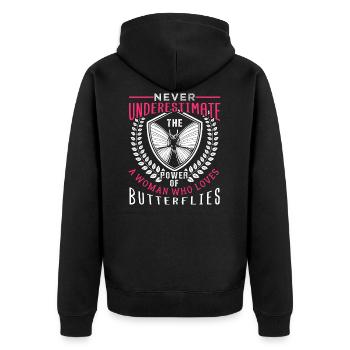 Papillon - Veste à capuche bio Premium Unisexe - noir - Dos - Nico (187cm)