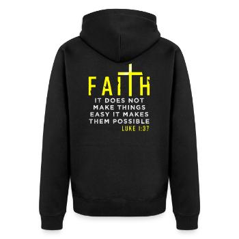 Jesus - Unisex Premium Bio Zip Hoodie - Schwarz - Hinten - Nico (187cm)