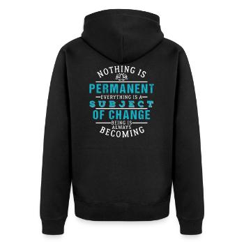Buddhism - Unisex Premium Organic Zip Hoodie - black - Back - Nico (187cm)