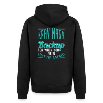 Krav Maga - Veste à capuche bio Premium Unisexe - noir - Dos - Nico (187cm)