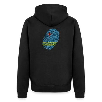 Aruba - Unisex Premium Organic Zip Hoodie - black - Back - Nico (187cm)